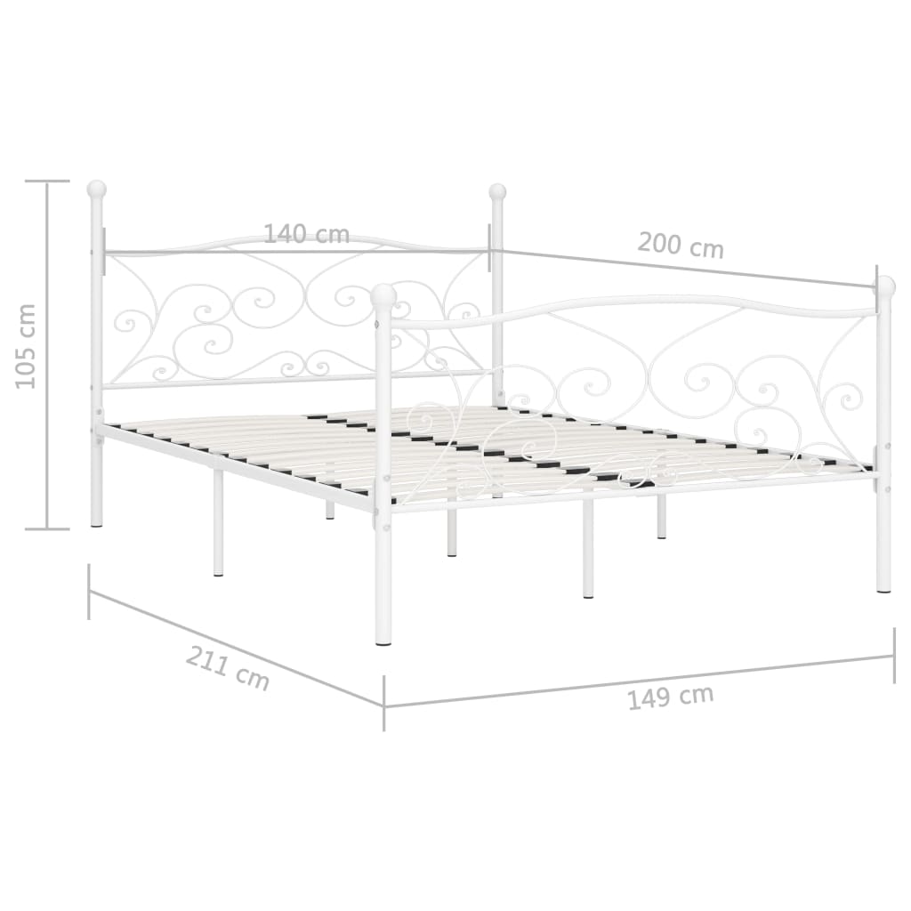 Giroletto con Doghe Bianco in Metallo 140x200 cm - homemem39