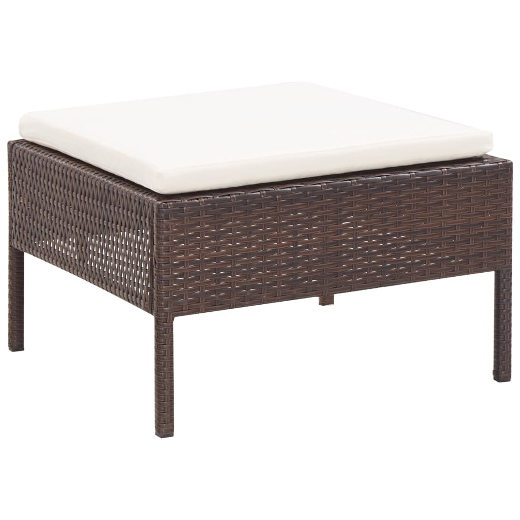 Set Divani da Giardino 6 pz con Cuscini in Polyrattan Marrone - homemem39