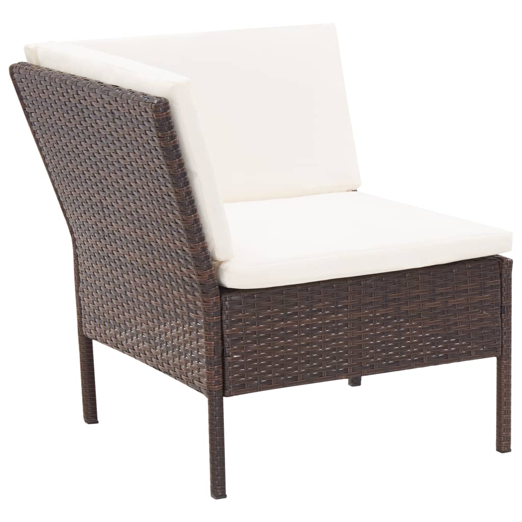 Set Divani da Giardino 6 pz con Cuscini in Polyrattan Marrone - homemem39