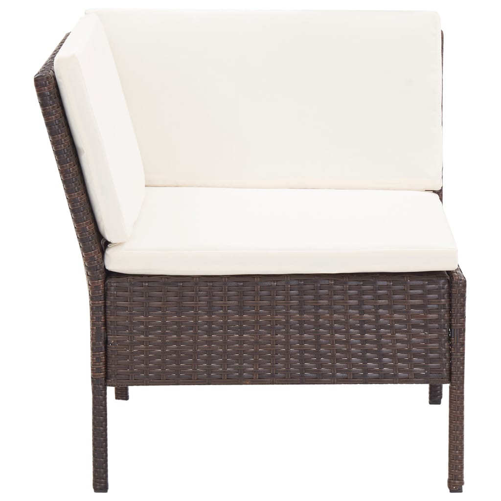 Set Divani da Giardino 6 pz con Cuscini in Polyrattan Marrone - homemem39