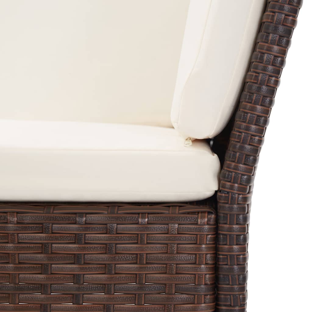 Set Divani da Giardino 6 pz con Cuscini in Polyrattan Marrone - homemem39