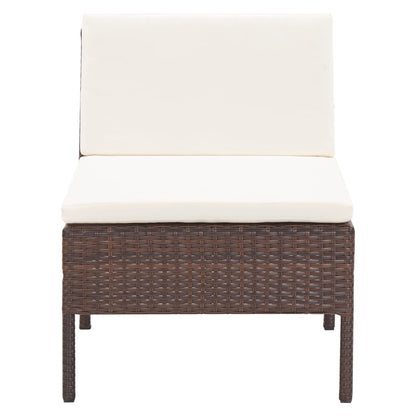 Set Divani da Giardino 6 pz con Cuscini in Polyrattan Marrone - homemem39