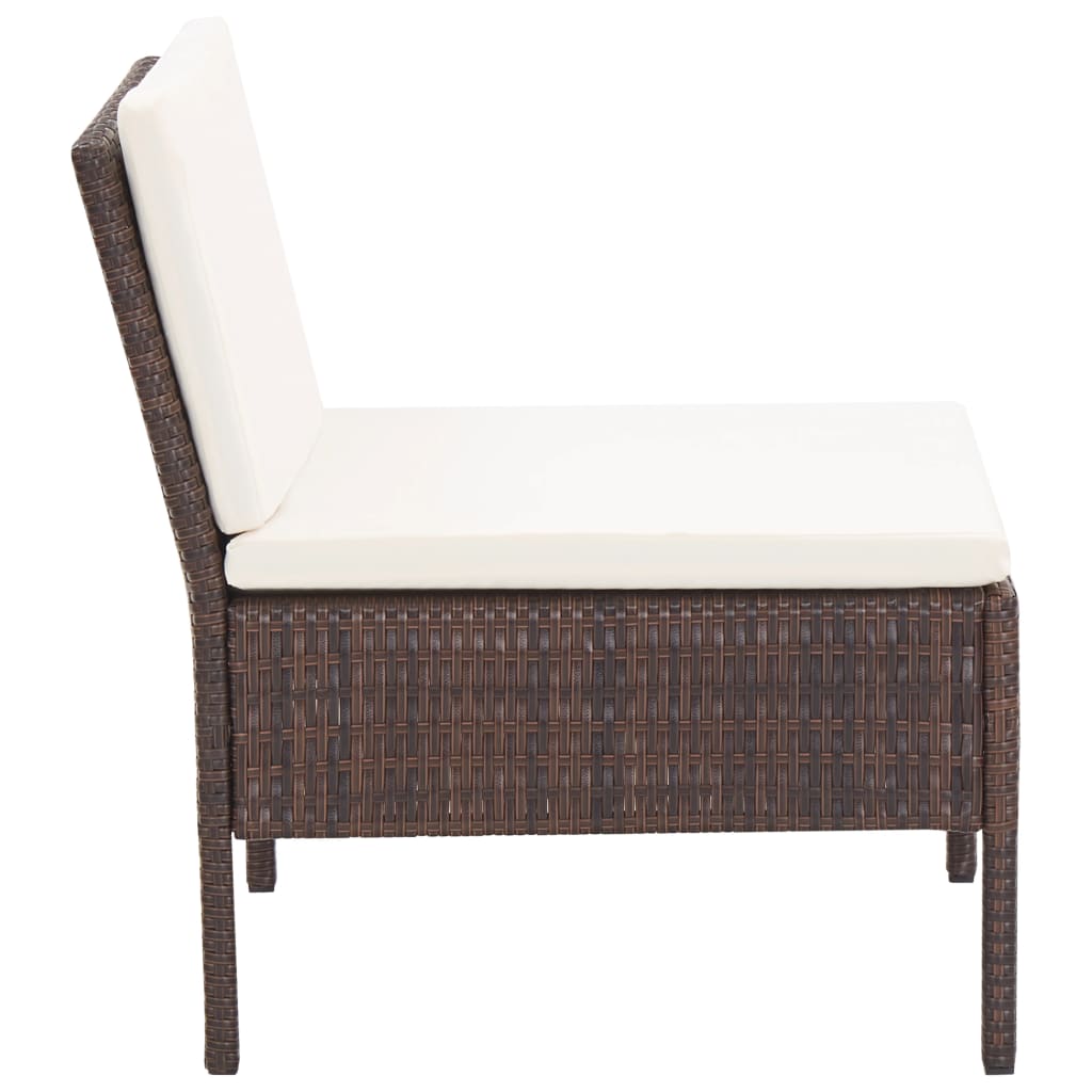 Set Divani da Giardino 6 pz con Cuscini in Polyrattan Marrone - homemem39