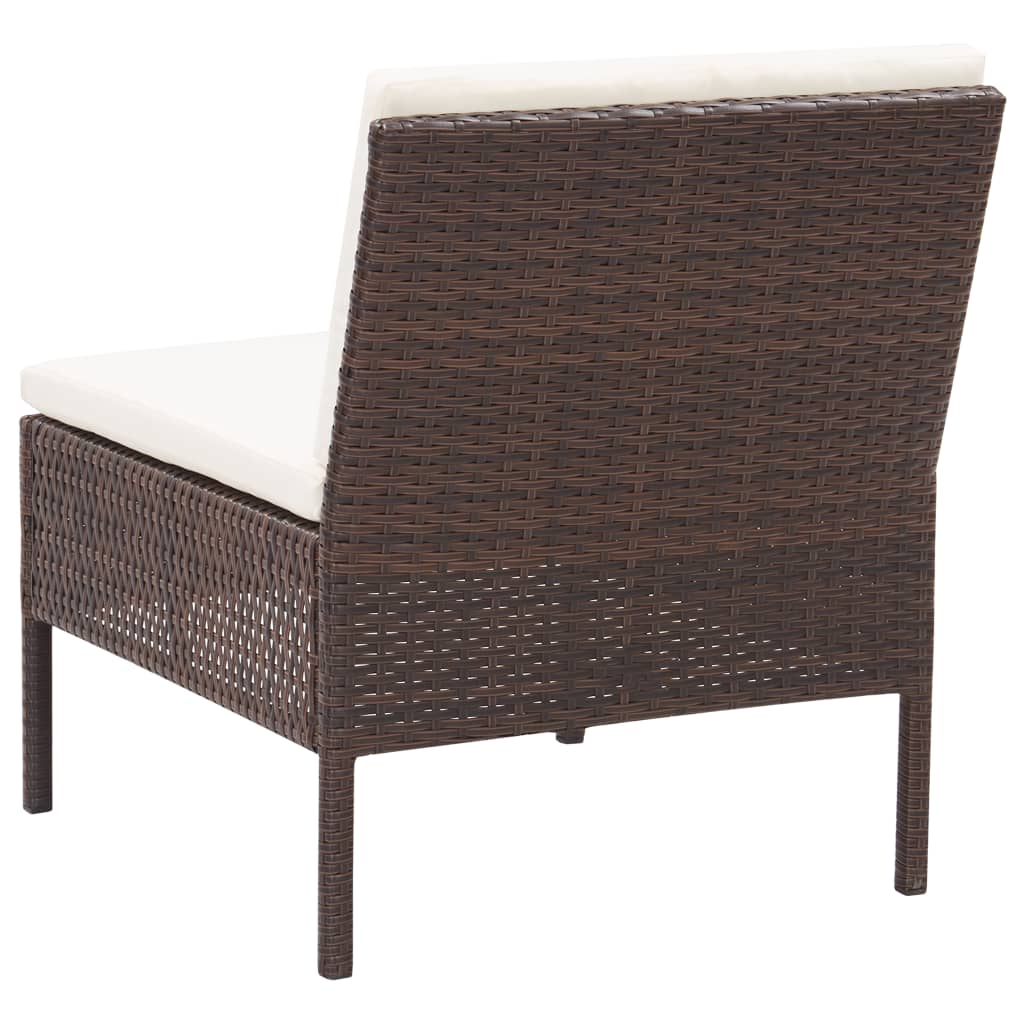 Set Divani da Giardino 6 pz con Cuscini in Polyrattan Marrone - homemem39