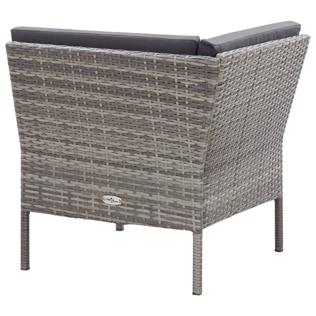 Set Divani da Giardino 6 pz con Cuscini in Polyrattan Grigio - homemem39