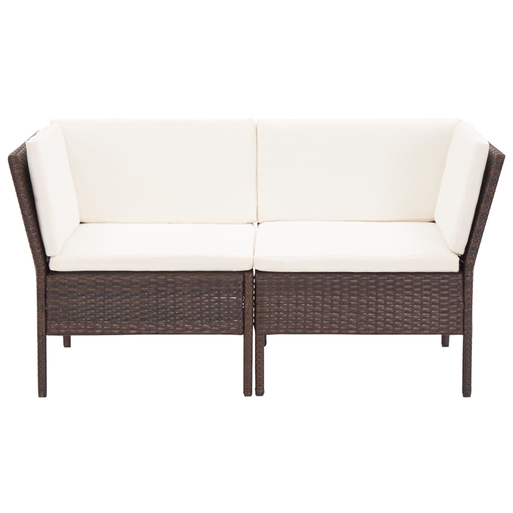 Set Divani da Giardino 6 pz con Cuscini in Polyrattan Marrone - homemem39