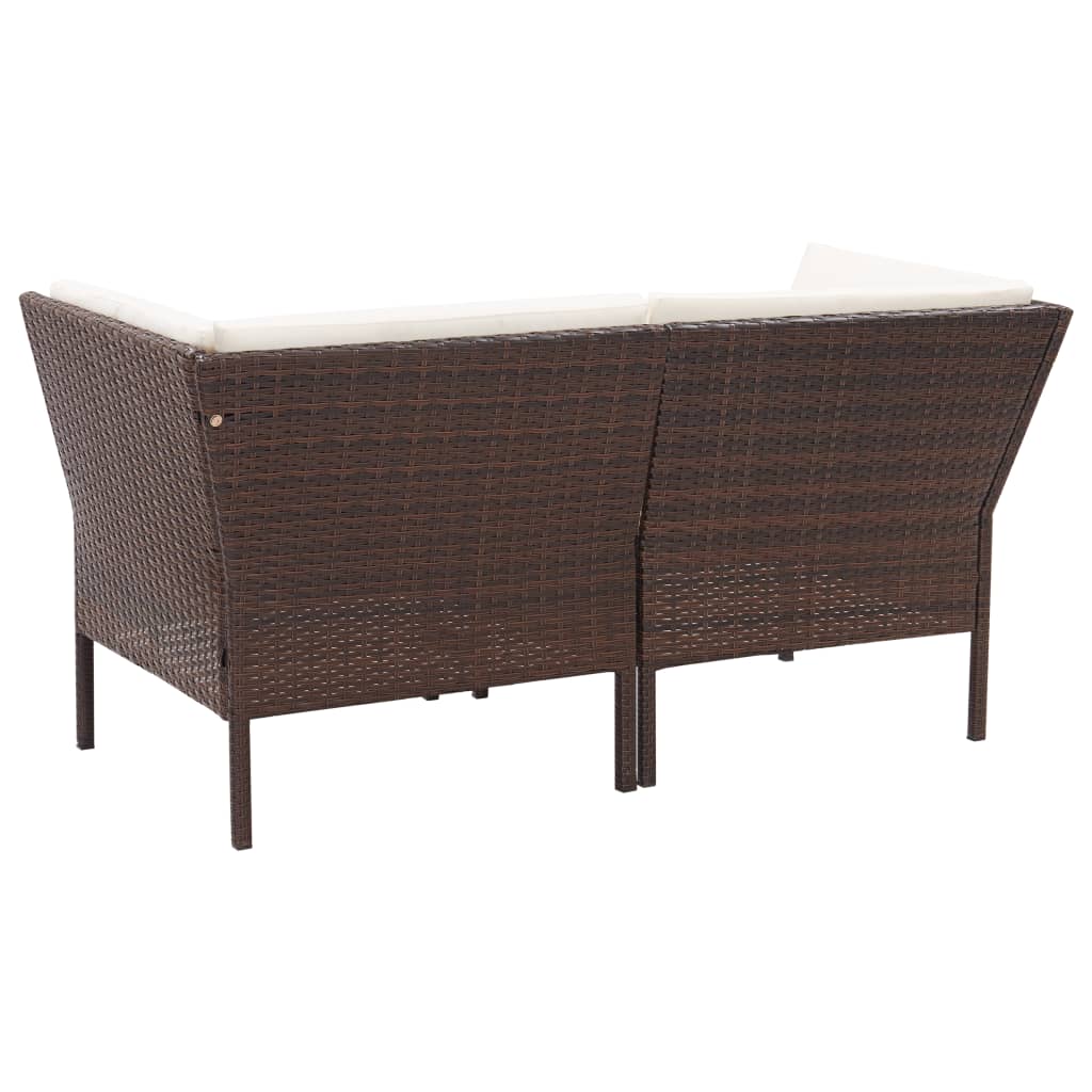 Set Divani da Giardino 6 pz con Cuscini in Polyrattan Marrone - homemem39