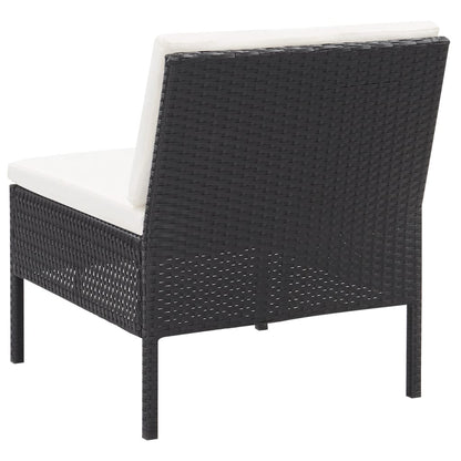 Set Divani da Giardino 6 pz con Cuscini in Polyrattan Nero - homemem39