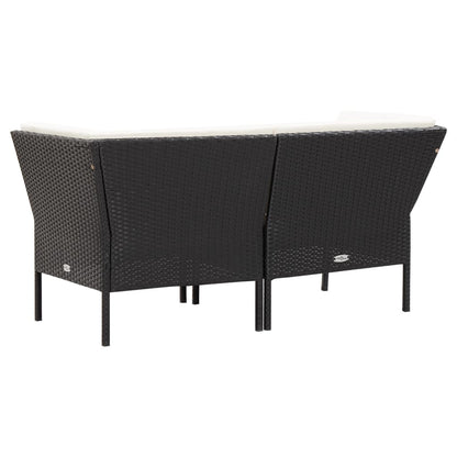 Set Divani da Giardino 6 pz con Cuscini in Polyrattan Nero - homemem39