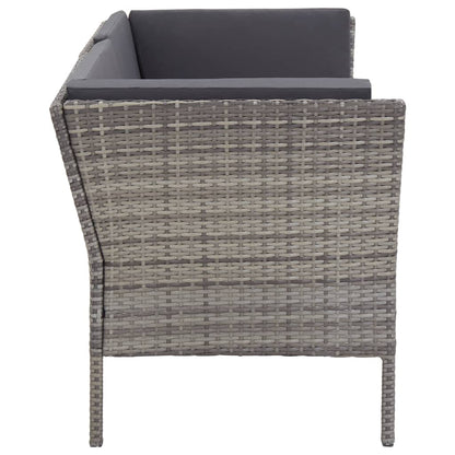 Set Divani da Giardino 6 pz con Cuscini in Polyrattan Grigio - homemem39