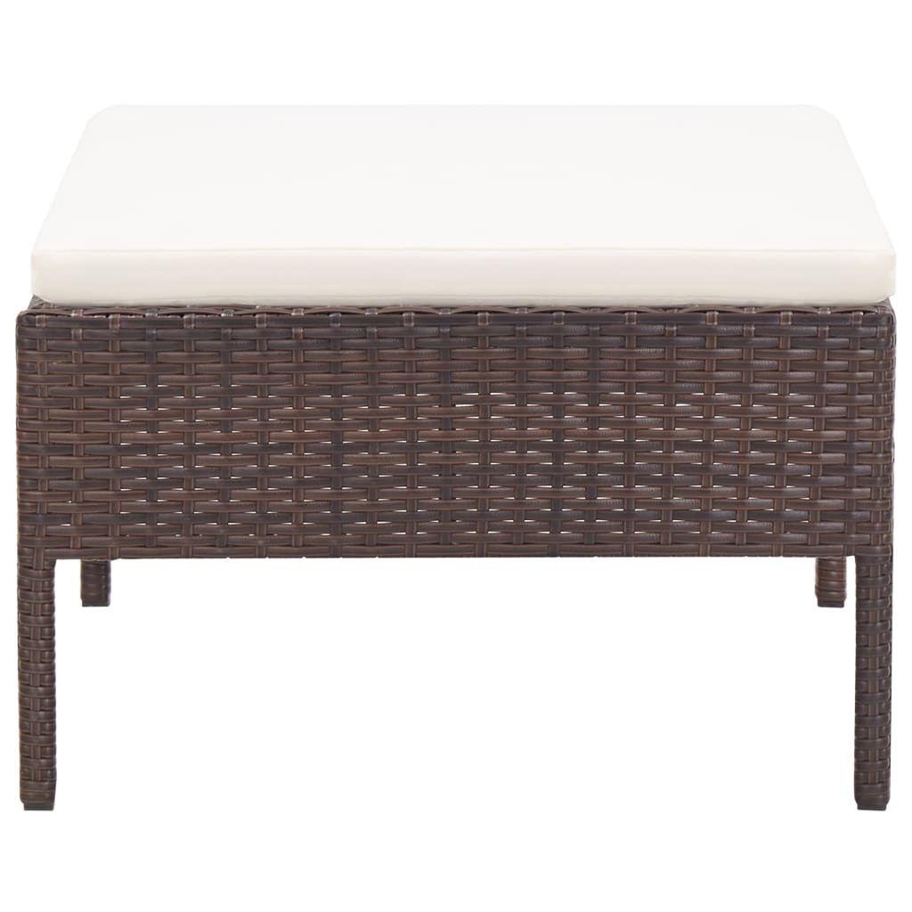 Set Divani da Giardino 5 pz con Cuscini in Polyrattan Marrone - homemem39