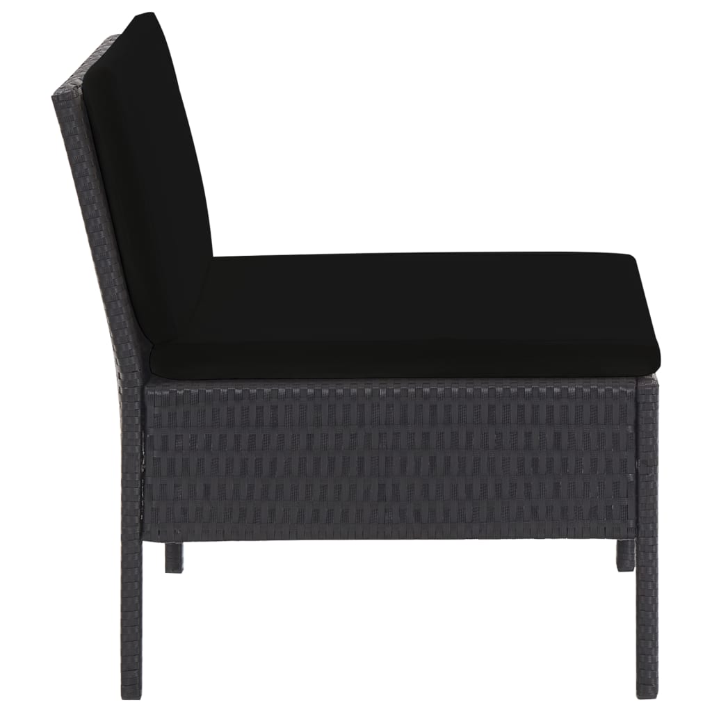 Set Divani da Giardino 5 pz con Cuscini in Polyrattan Nero - homemem39