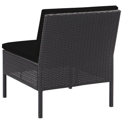 Set Divani da Giardino 5 pz con Cuscini in Polyrattan Nero - homemem39