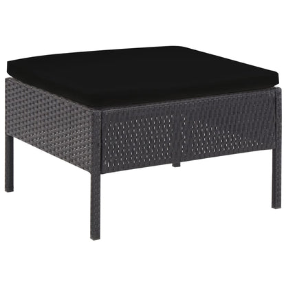 Set Divani da Giardino 5 pz con Cuscini in Polyrattan Nero - homemem39