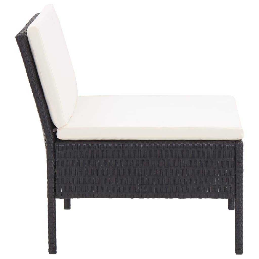 Set Divani da Giardino 8 pz con Cuscini in Polyrattan Nero - homemem39