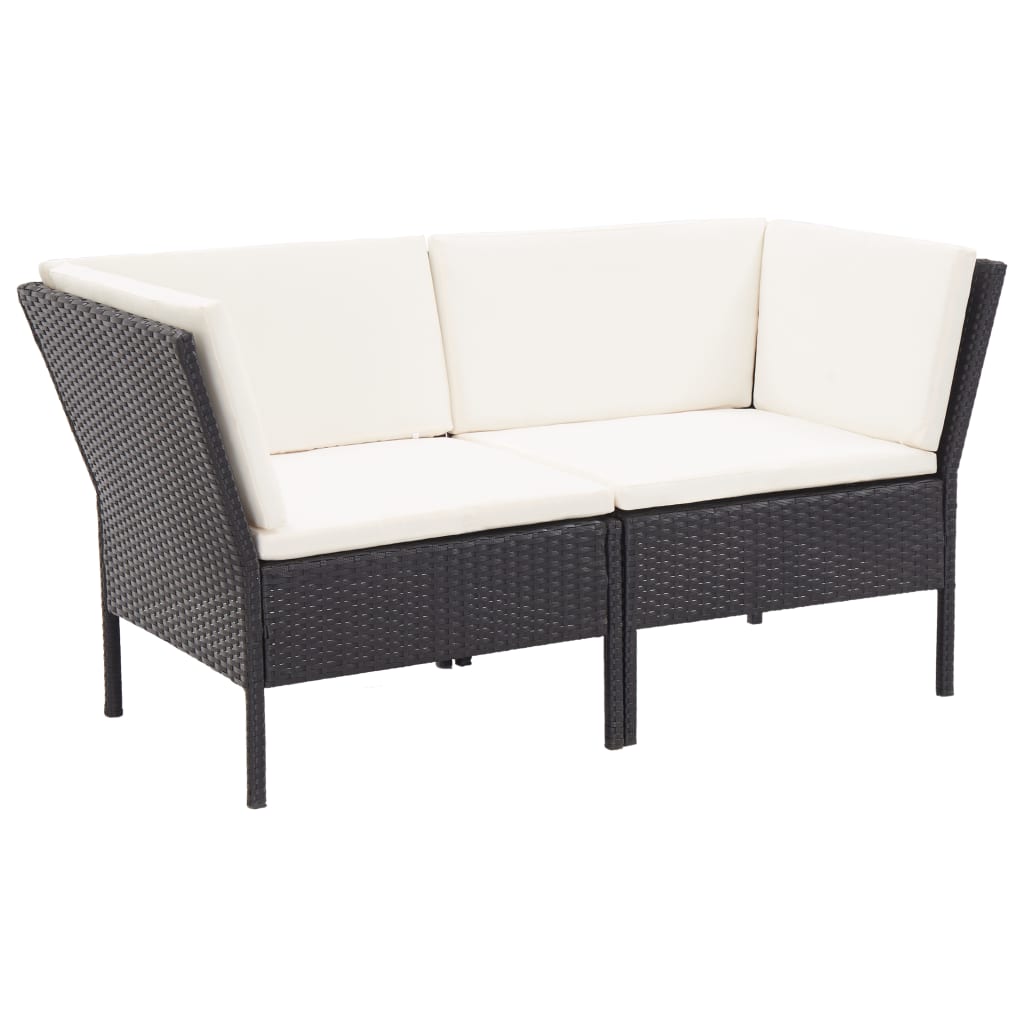 Set Divani da Giardino 8 pz con Cuscini in Polyrattan Nero - homemem39