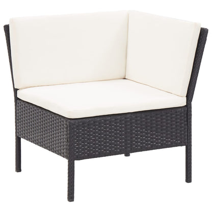 Set Divani da Giardino 8 pz con Cuscini in Polyrattan Nero - homemem39