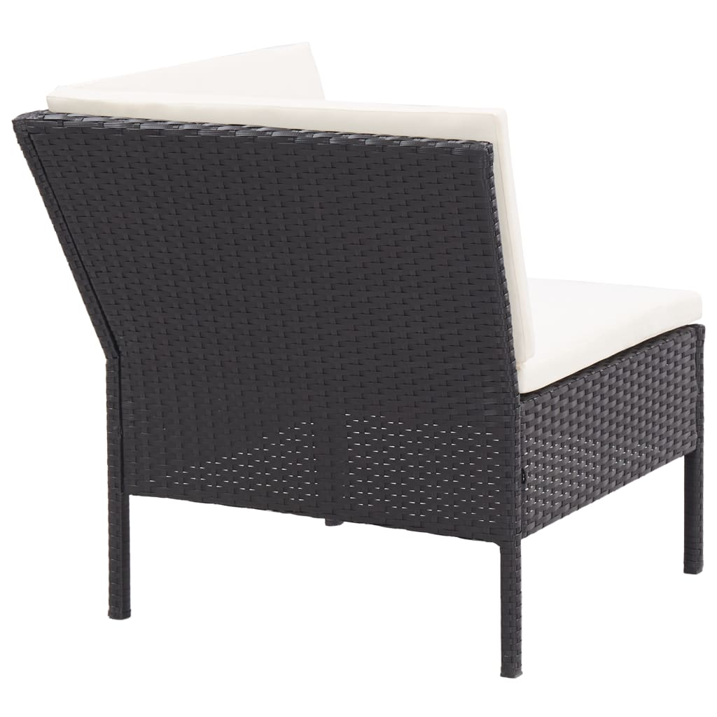 Set Divani da Giardino 8 pz con Cuscini in Polyrattan Nero - homemem39