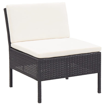 Set Divani da Giardino 8 pz con Cuscini in Polyrattan Nero - homemem39