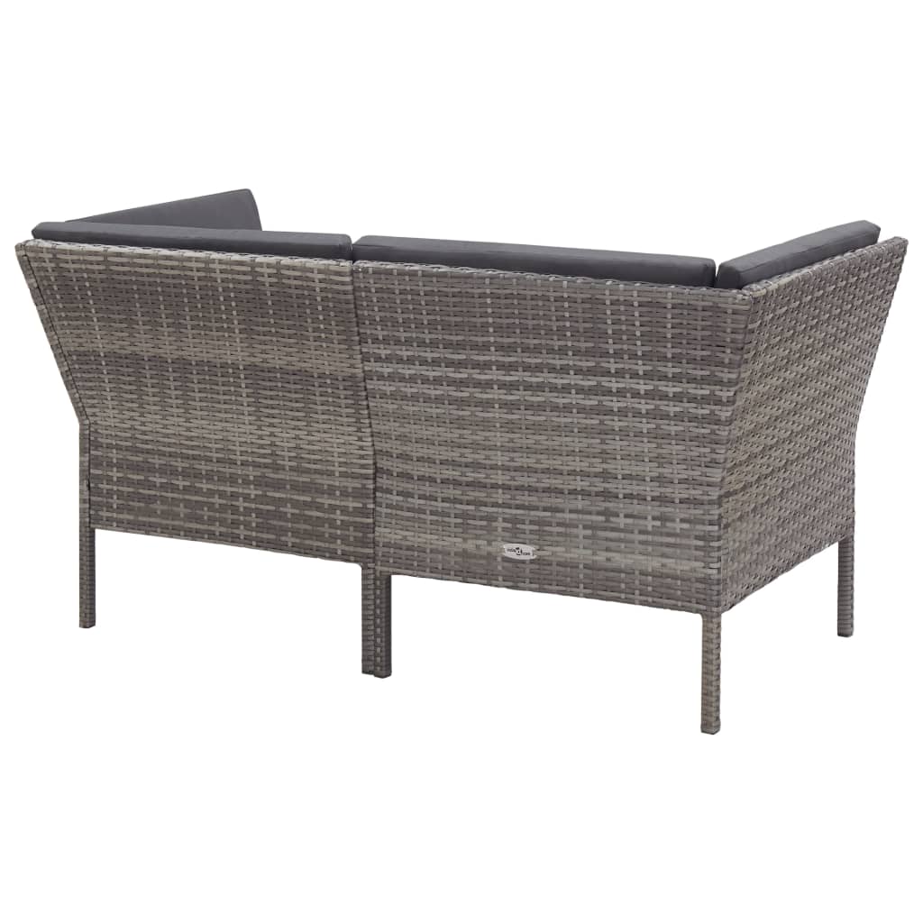 Set Divani da Giardino 8 pz con Cuscini in Polyrattan Grigio - homemem39