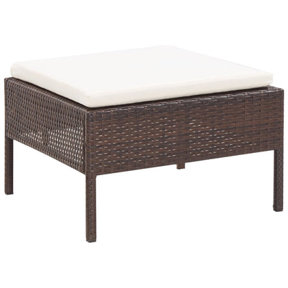 Set Divani da Giardino 3 pz con Cuscini in Polyrattan Marrone - homemem39