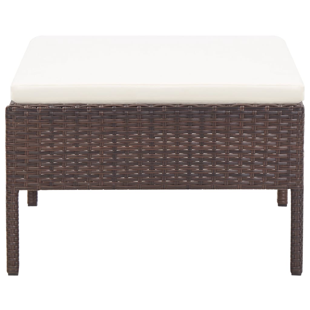 Set Divani da Giardino 3 pz con Cuscini in Polyrattan Marrone - homemem39