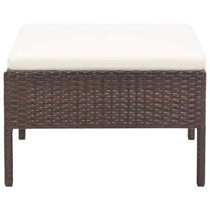 Set Divani da Giardino 3 pz con Cuscini in Polyrattan Marrone - homemem39