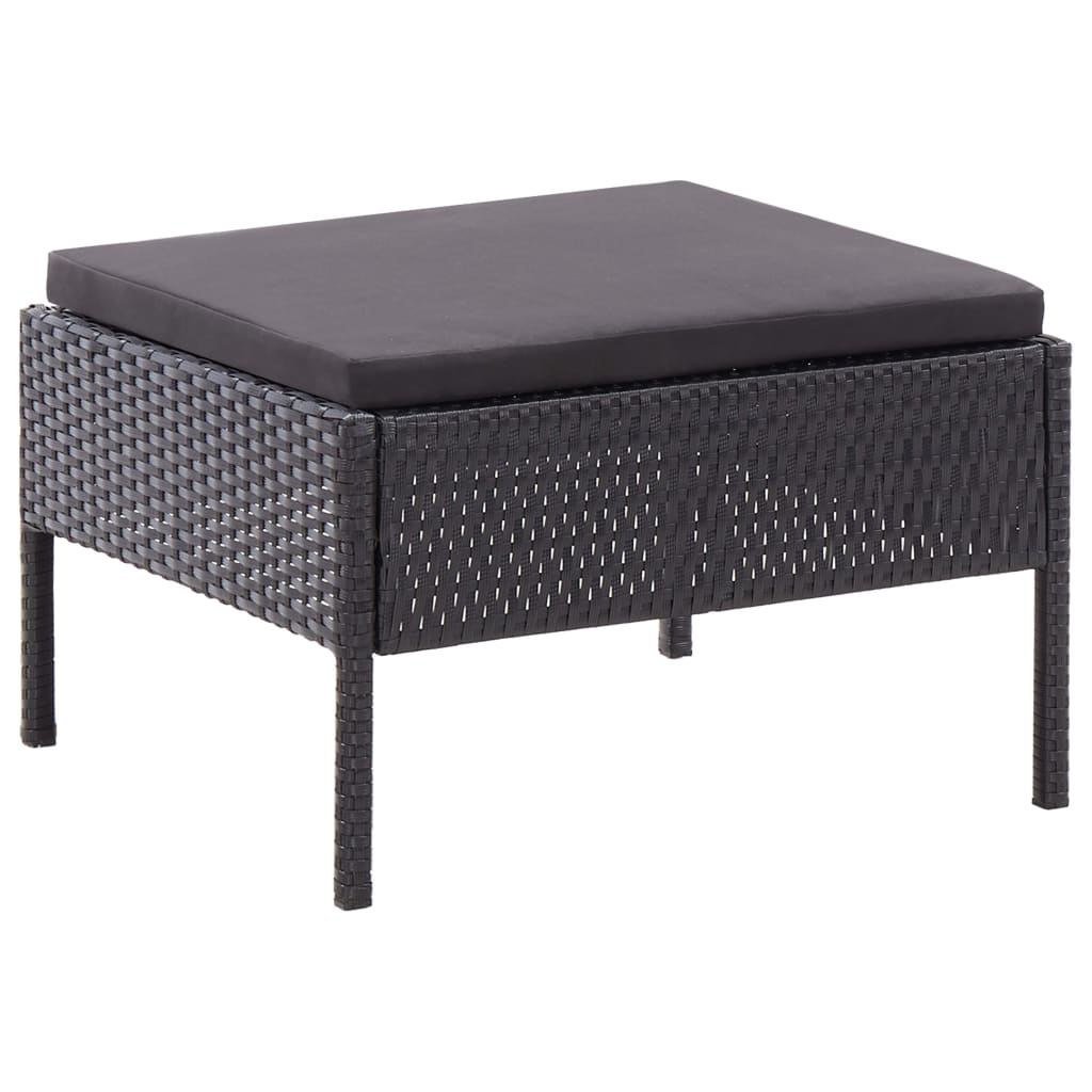 Set Divani da Giardino 3 pz con Cuscini in Polyrattan Nero - homemem39