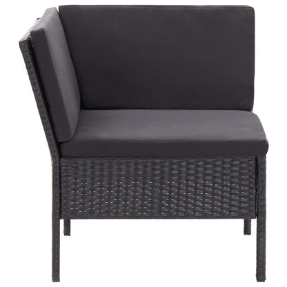 Set Divani da Giardino 3 pz con Cuscini in Polyrattan Nero - homemem39