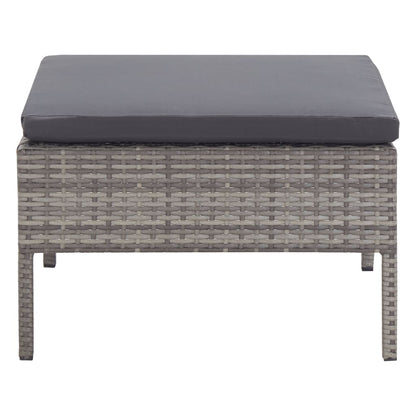 Set Divani da Giardino 3 pz con Cuscini in Polyrattan Grigio - homemem39