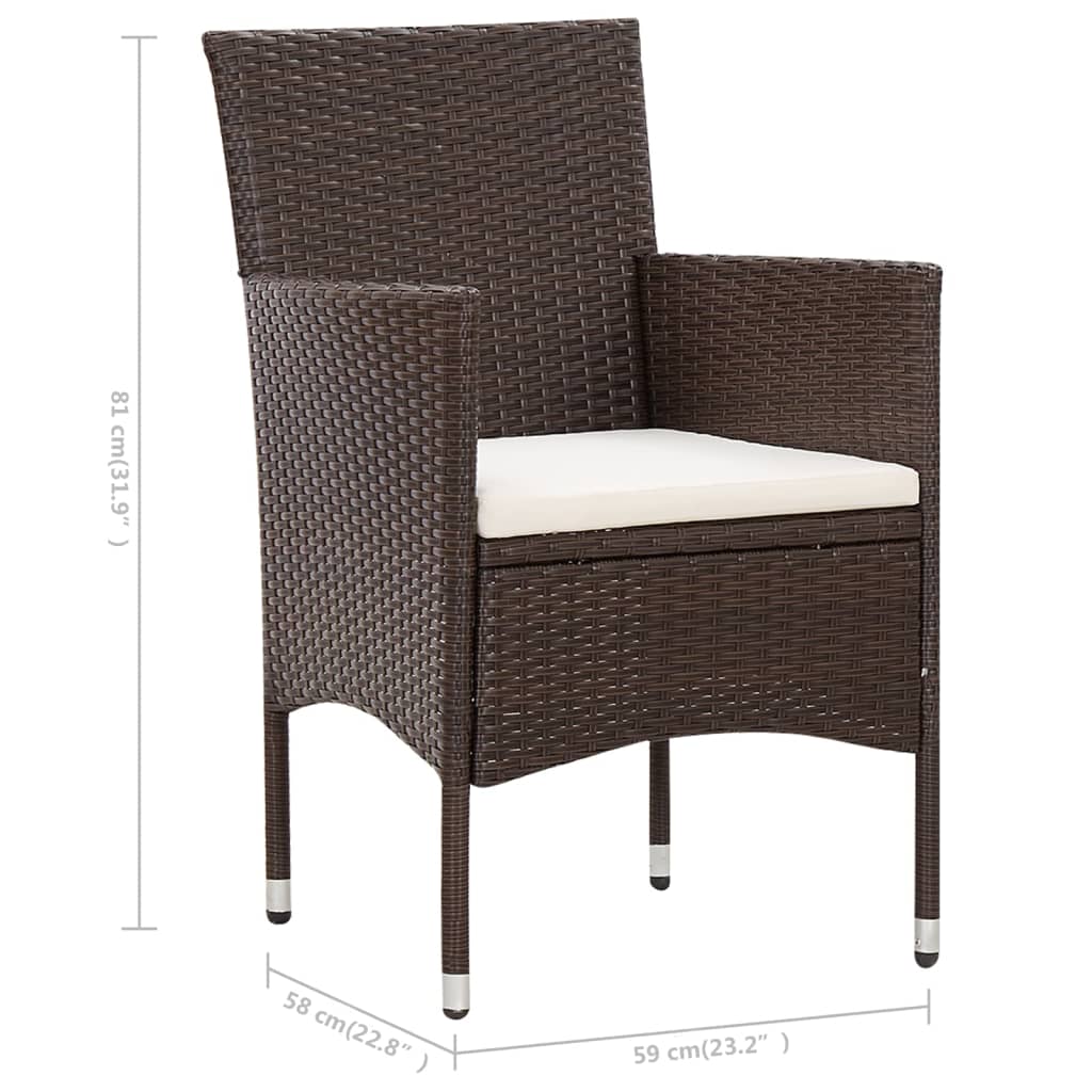 Set Divani da Giardino 4 pz con Cuscini in Polyrattan Marrone - homemem39