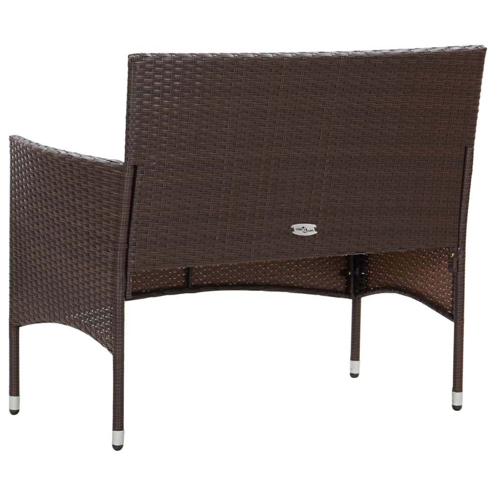 Set Divani da Giardino 4 pz con Cuscini in Polyrattan Marrone - homemem39