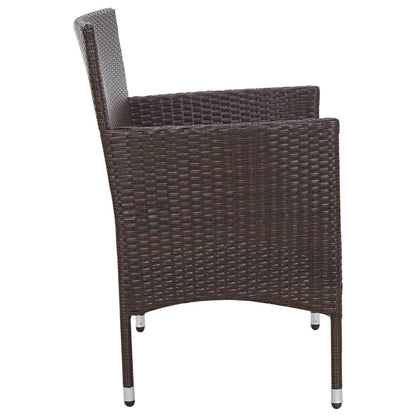 Set Divani da Giardino 4 pz con Cuscini in Polyrattan Marrone - homemem39