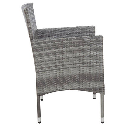 Set Divani da Giardino 4 pz con Cuscini in Polyrattan Grigio - homemem39