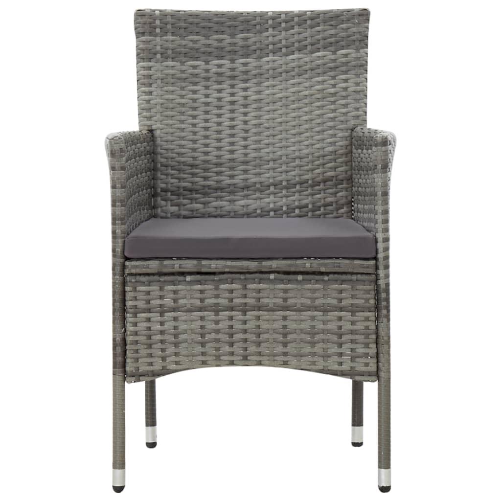 Set Divani da Giardino 4 pz con Cuscini in Polyrattan Grigio - homemem39