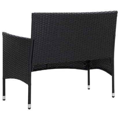 Set Divani da Giardino 4 pz con Cuscini in Polyrattan Nero - homemem39