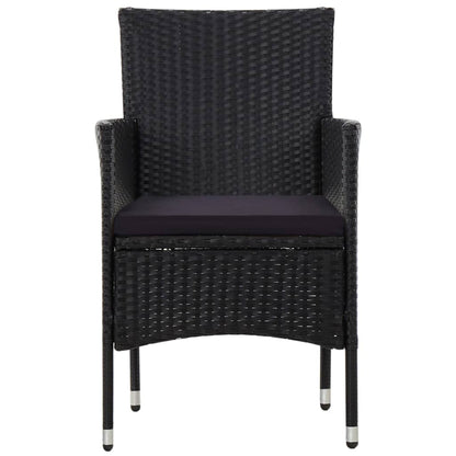 Set Divani da Giardino 4 pz con Cuscini in Polyrattan Nero - homemem39