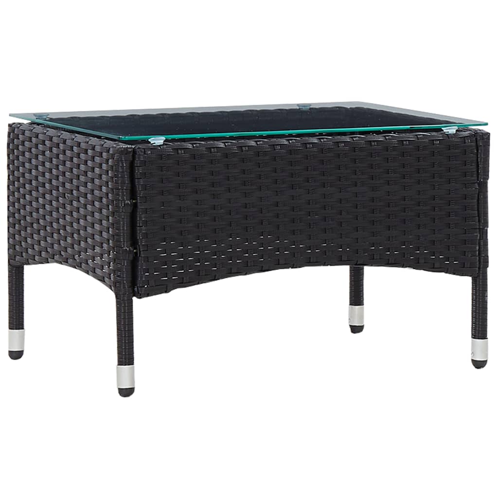 Set Divani da Giardino 4 pz con Cuscini in Polyrattan Nero - homemem39