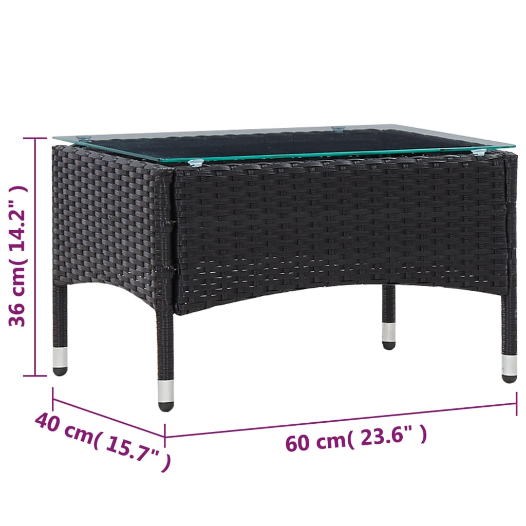 Set Divani da Giardino 4 pz con Cuscini in Polyrattan Nero - homemem39