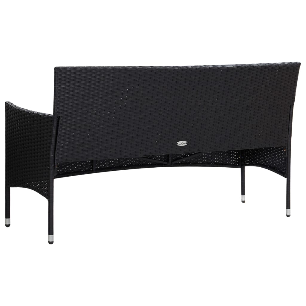 Set Divani da Giardino 4 pz con Cuscini in Polyrattan Nero - homemem39