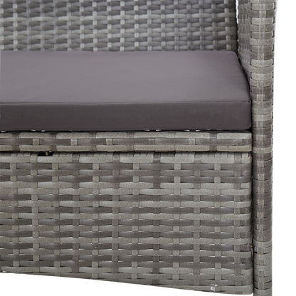 Set Divani da Giardino 4 pz con Cuscini in Polyrattan Grigio - homemem39