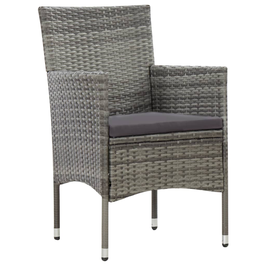 Set Divani da Giardino 4 pz con Cuscini in Polyrattan Grigio - homemem39