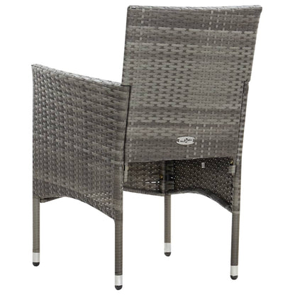 Set Divani da Giardino 4 pz con Cuscini in Polyrattan Grigio - homemem39