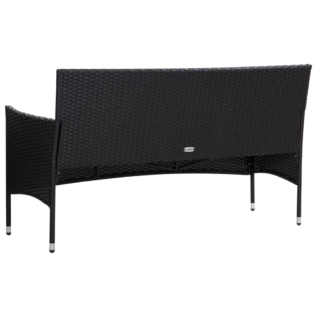 Set Divani da Giardino 4 pz con Cuscini in Polyrattan Nero - homemem39