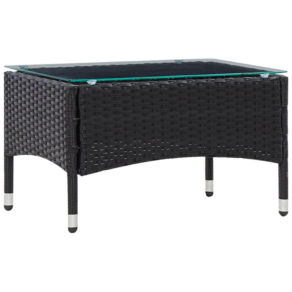 Set Divani da Giardino 4 pz con Cuscini in Polyrattan Nero - homemem39