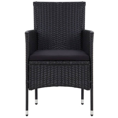 Set Divani da Giardino 4 pz con Cuscini in Polyrattan Nero - homemem39