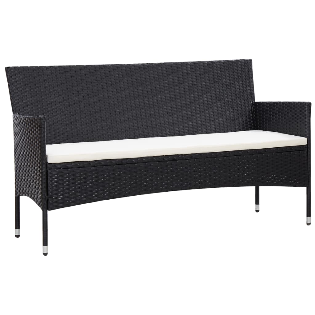 Set Divani da Giardino 5 pz con Cuscini in Polyrattan Nero - homemem39