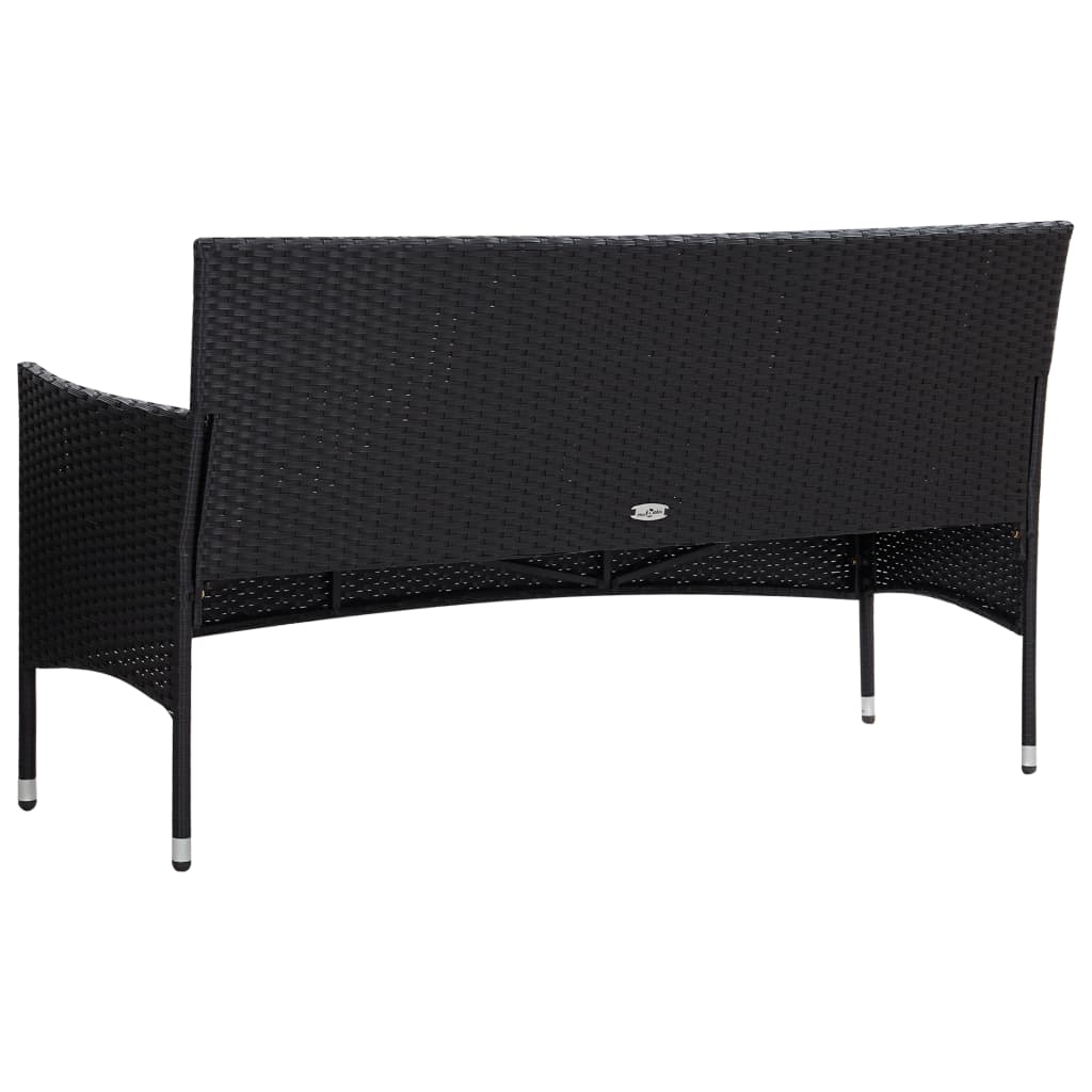 Set Divani da Giardino 5 pz con Cuscini in Polyrattan Nero - homemem39