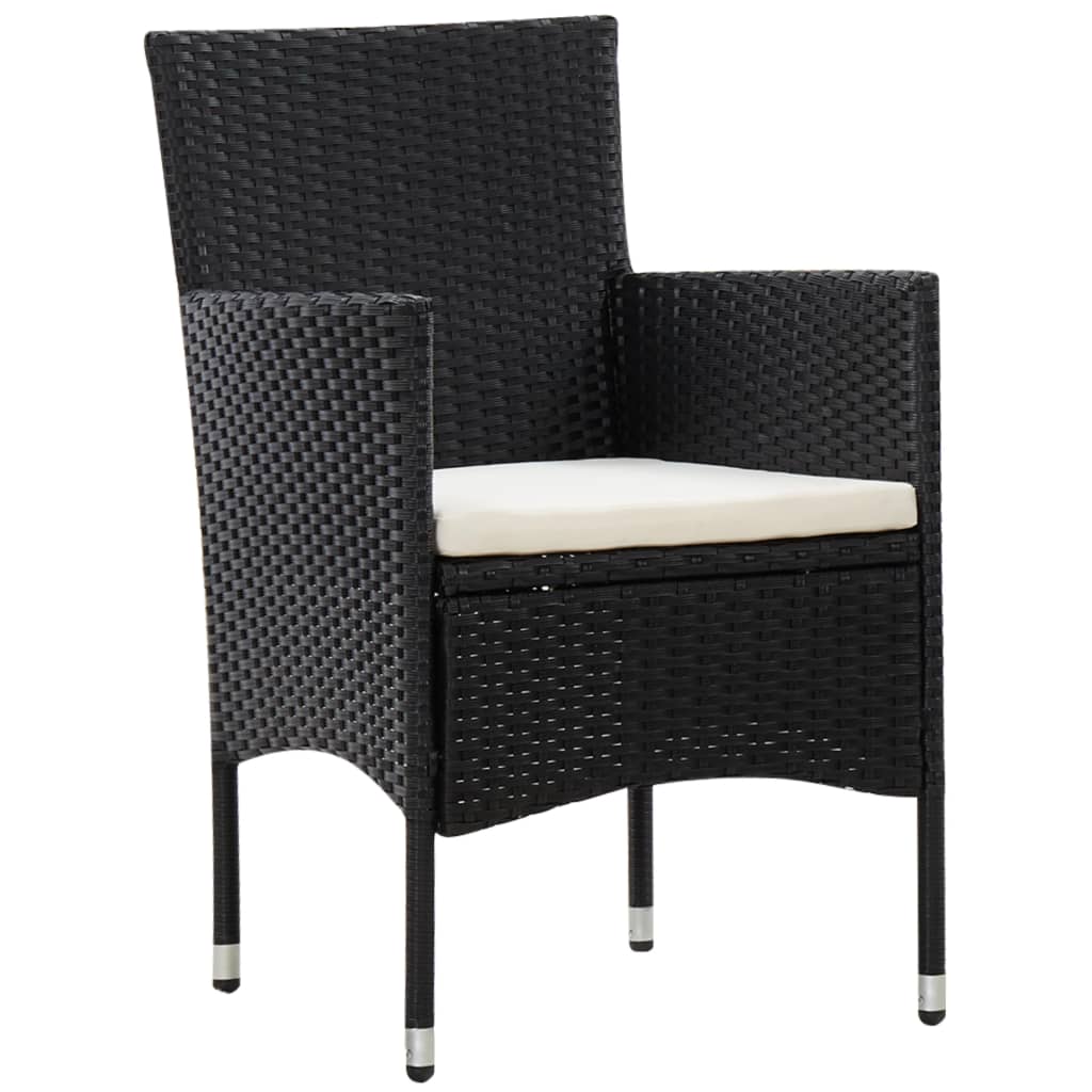 Set Divani da Giardino 5 pz con Cuscini in Polyrattan Nero - homemem39