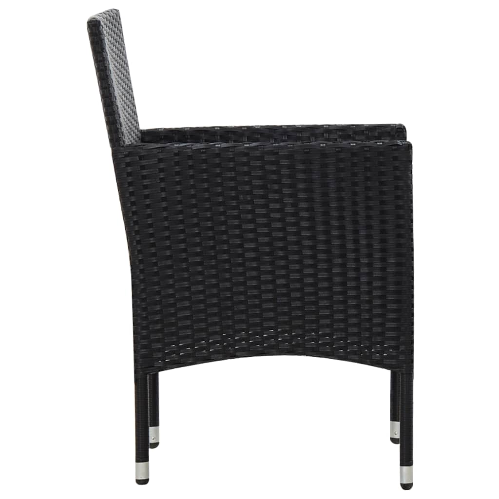 Set Divani da Giardino 5 pz con Cuscini in Polyrattan Nero - homemem39